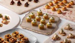 Trays with canape food