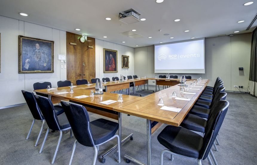 Linacre or Sloane rooms at RCP London Events, hollow square setup