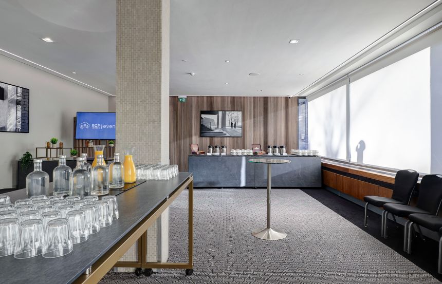 The Platt Room, breakout, exhibition and reception room overlooking RCP London Events' garden for event hire
